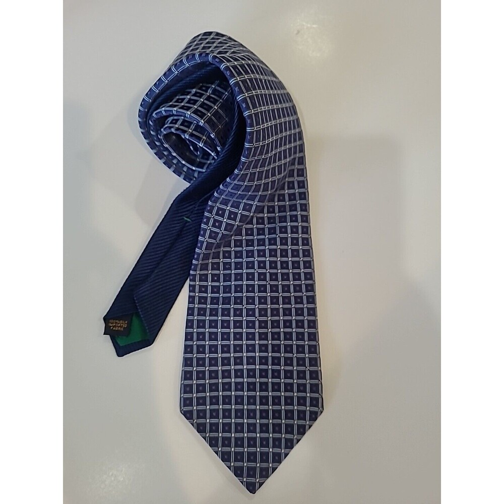 Tommy Hilfiger Tie Blue Check 100% Silk Blue Diamond